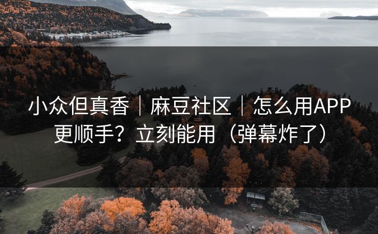 小众但真香｜麻豆社区｜怎么用APP更顺手？立刻能用（弹幕炸了）