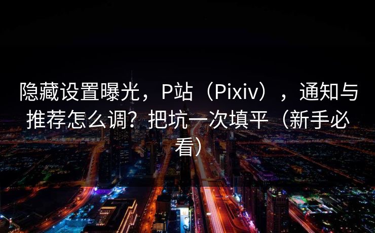 隐藏设置曝光，P站（Pixiv），通知与推荐怎么调？把坑一次填平（新手必看）