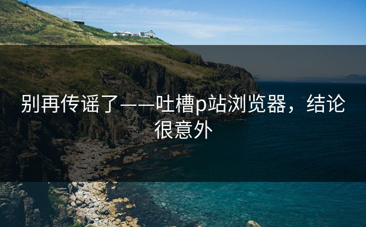别再传谣了——吐槽p站浏览器，结论很意外