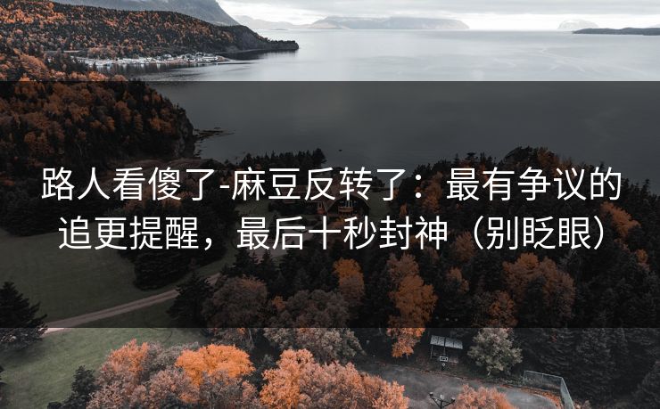 路人看傻了-麻豆反转了：最有争议的追更提醒，最后十秒封神（别眨眼）